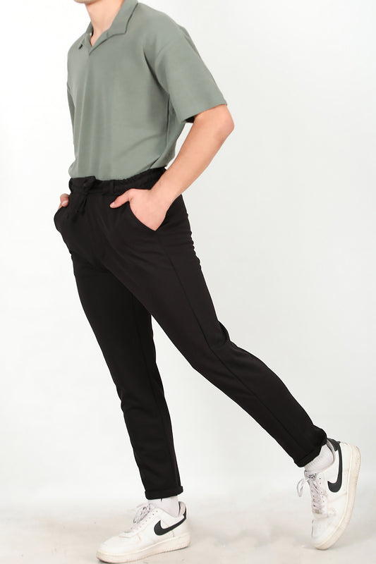 Erkek Duble Paça Jogger Pantolon Siyah