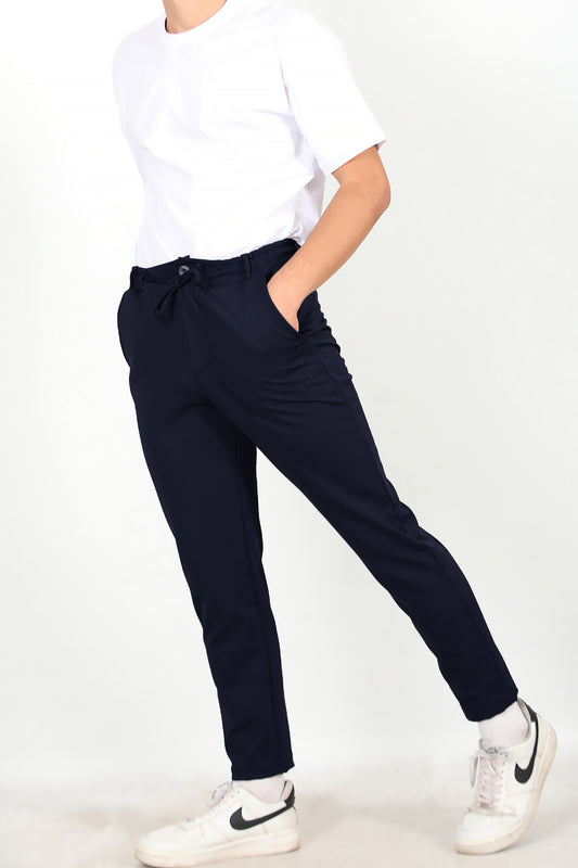 Erkek Düğmeli Jogger Pantolon Lacivert