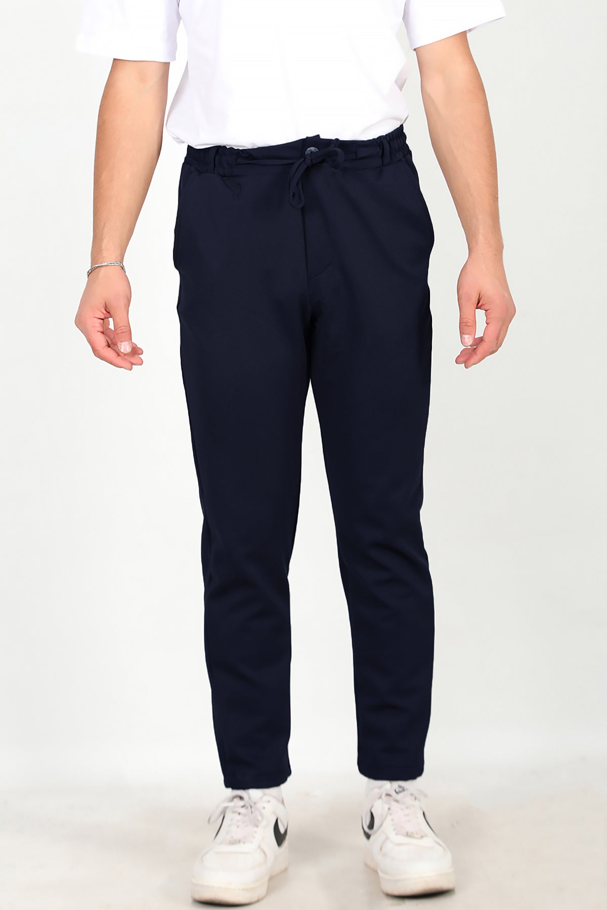 Erkek Düğmeli Jogger Pantolon Lacivert