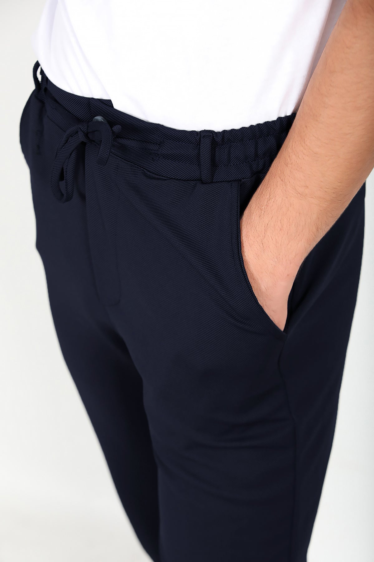 Erkek Düğmeli Jogger Pantolon Lacivert