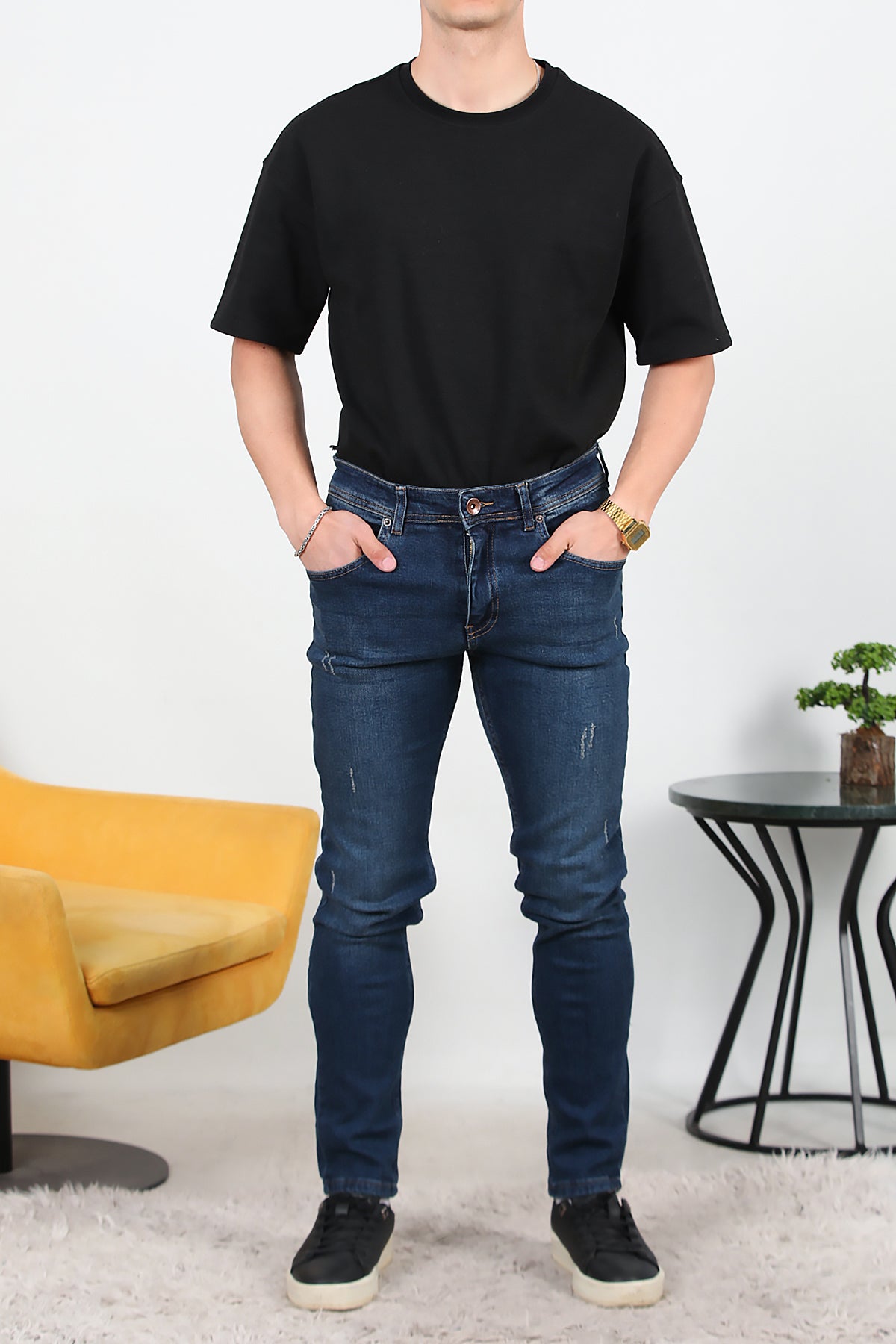 Erkek Tırnaklı Slim Kot Pantolon
