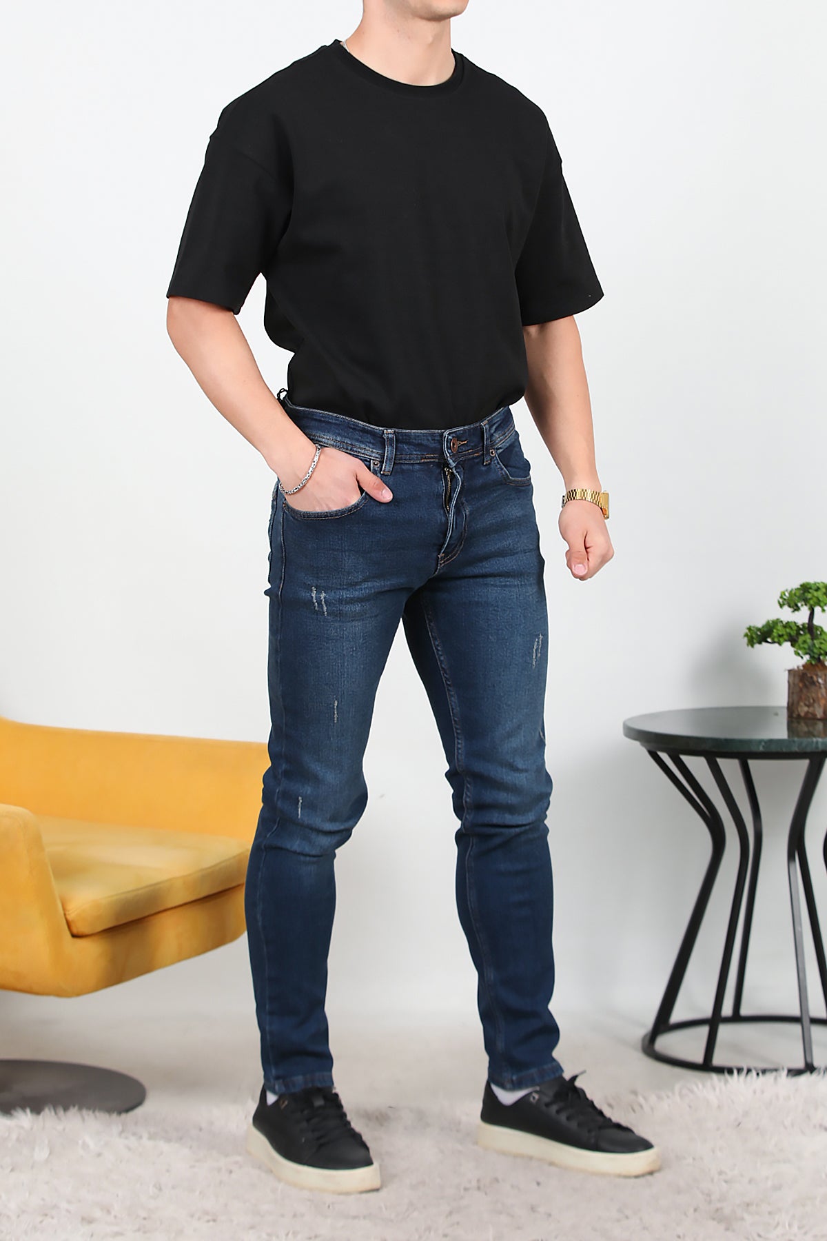 Erkek Tırnaklı Slim Kot Pantolon
