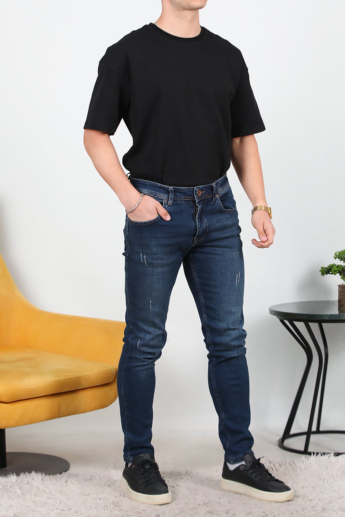 Erkek Tırnaklı Slim Kot Pantolon