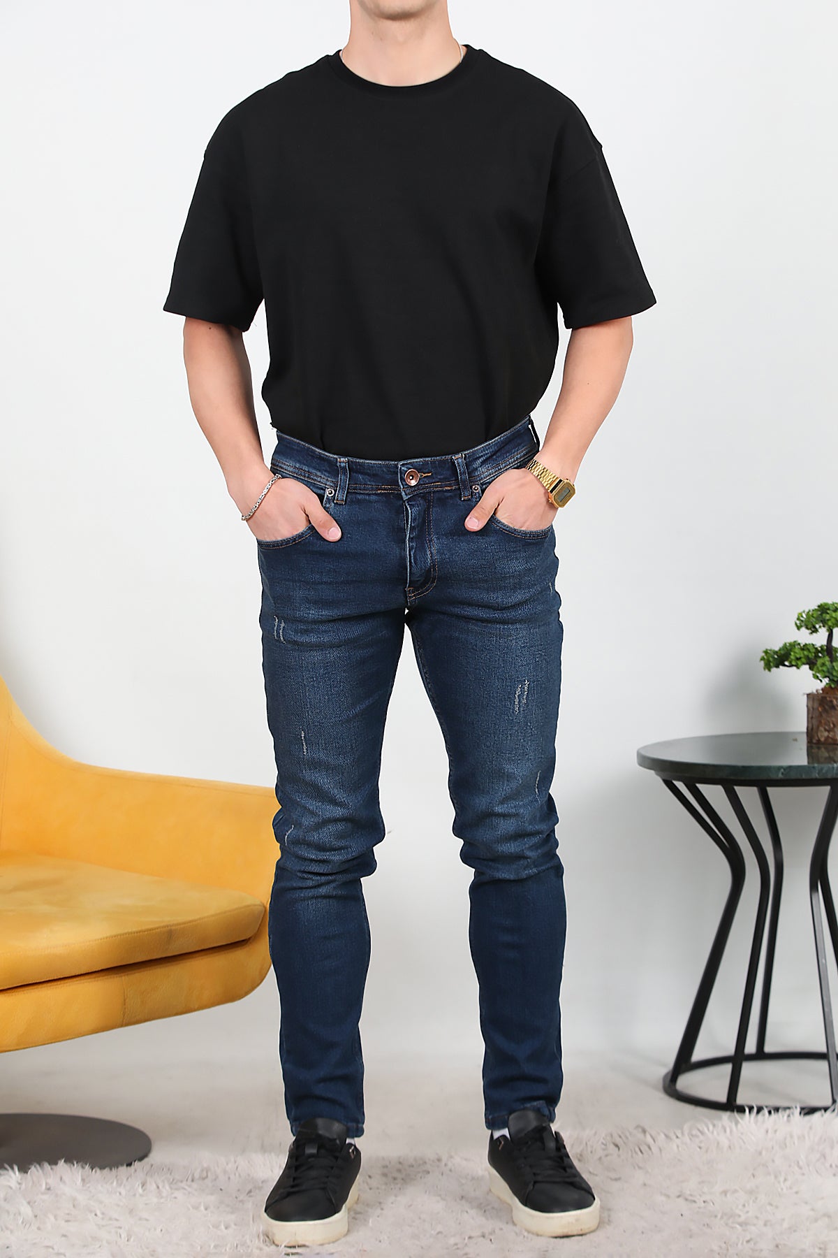 Erkek Tırnaklı Slim Kot Pantolon