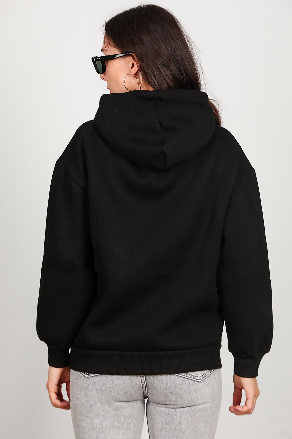 Kadın Kapüşonlu Sweat Siyah