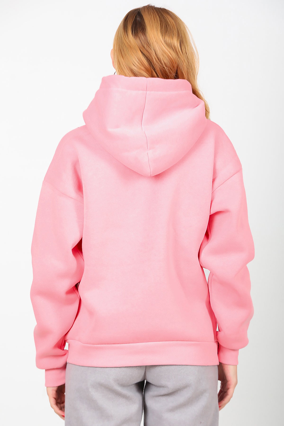 Kadın Kapşonlu Sweat Pembe