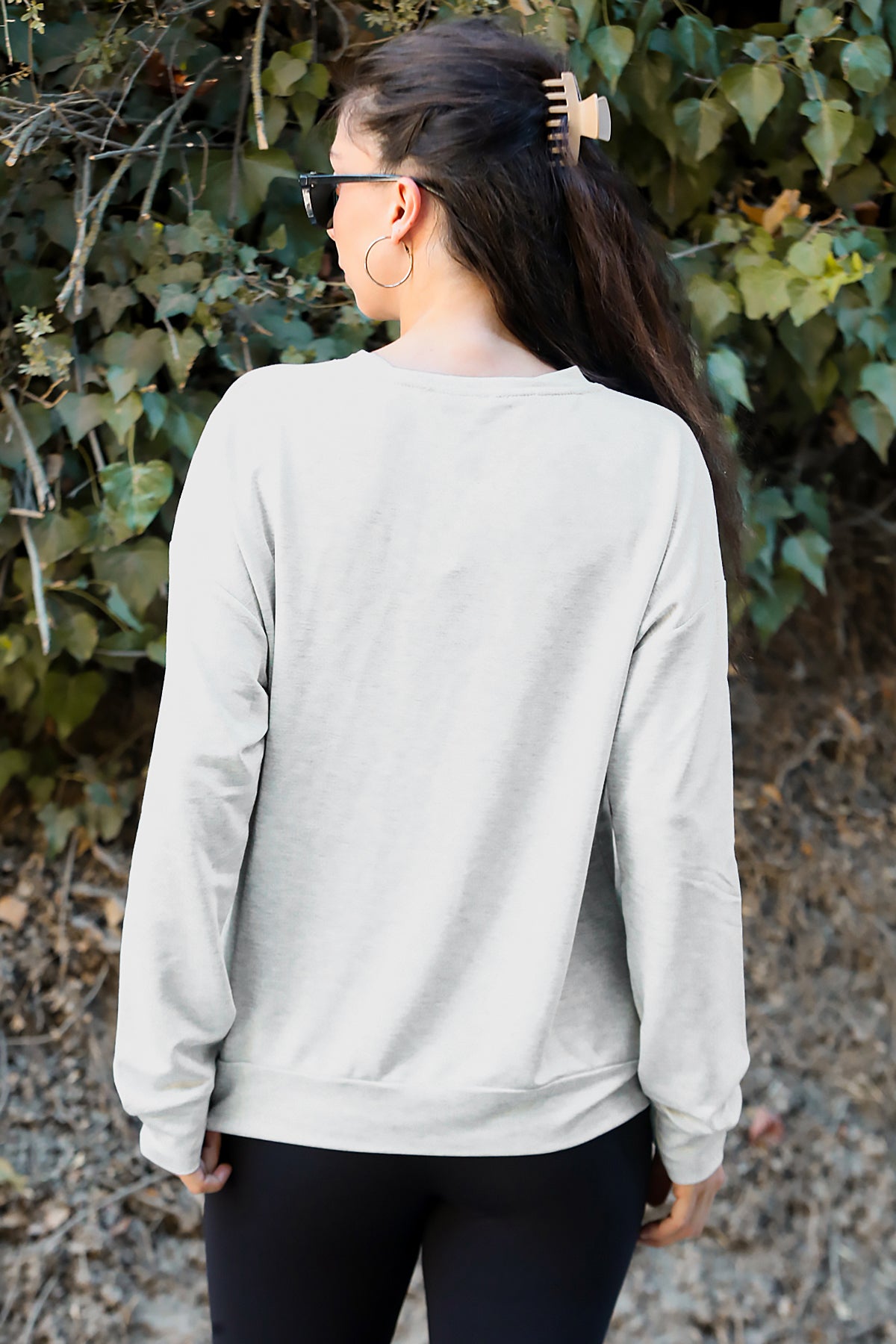 Kadın Oversize Bisiklet Yaka Sweat Taş