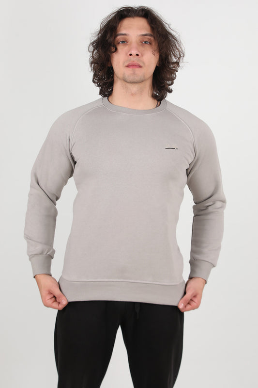 Trimcrew Erkek 3iplik Omuz Çimalı Sweat Gri