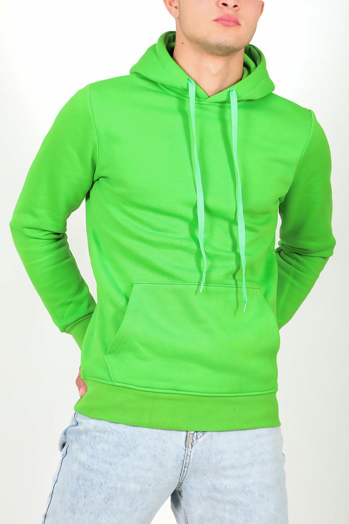Erkek Kapşonlu Sweat Yeşil