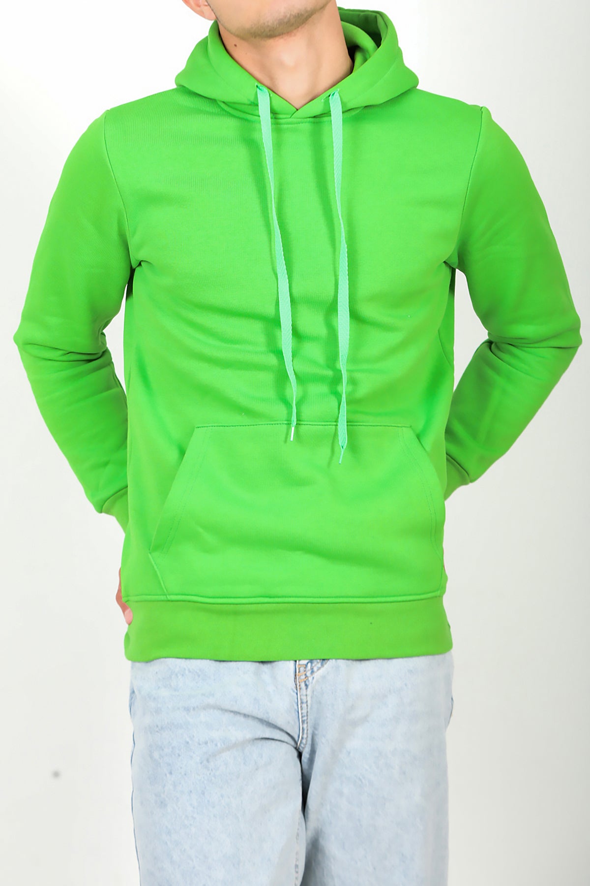 Erkek Kapşonlu Sweat Yeşil