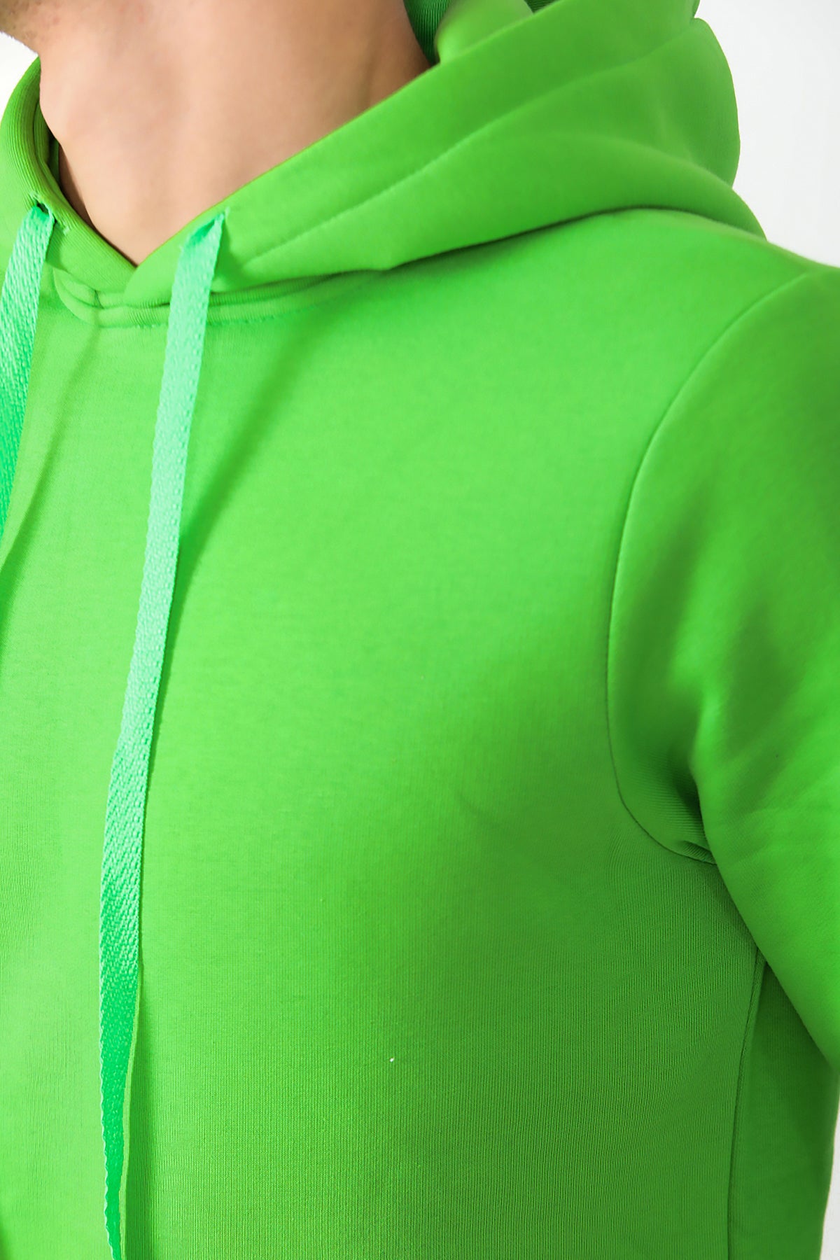 Erkek Kapşonlu Sweat Yeşil