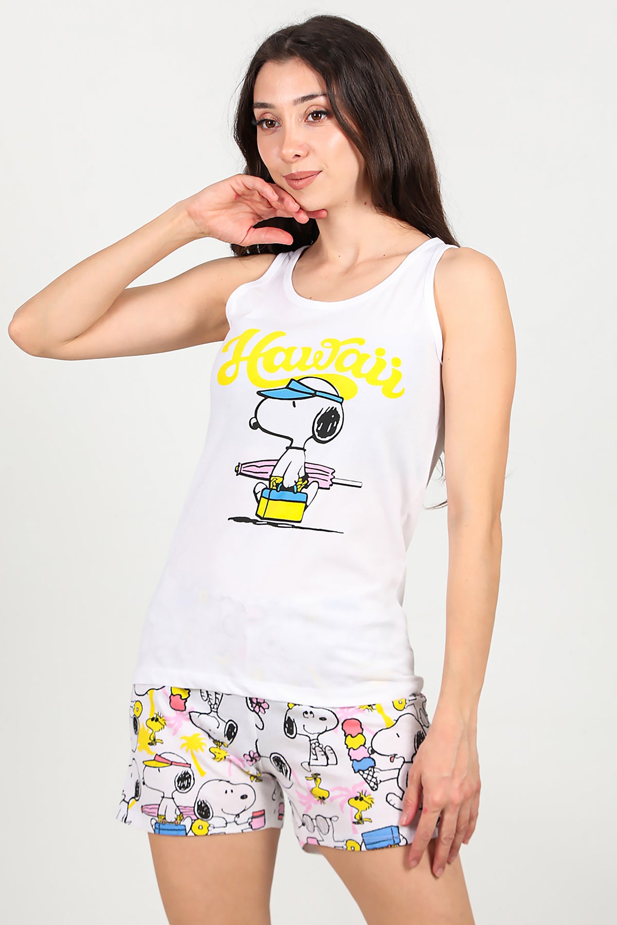 Kadın Pijama Takımı Sarı