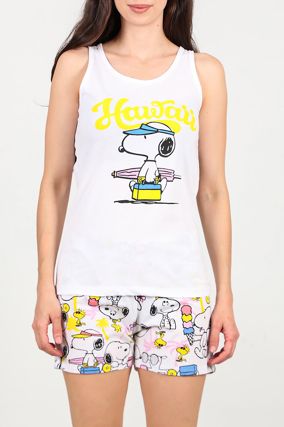 Kadın Pijama Takımı Sarı