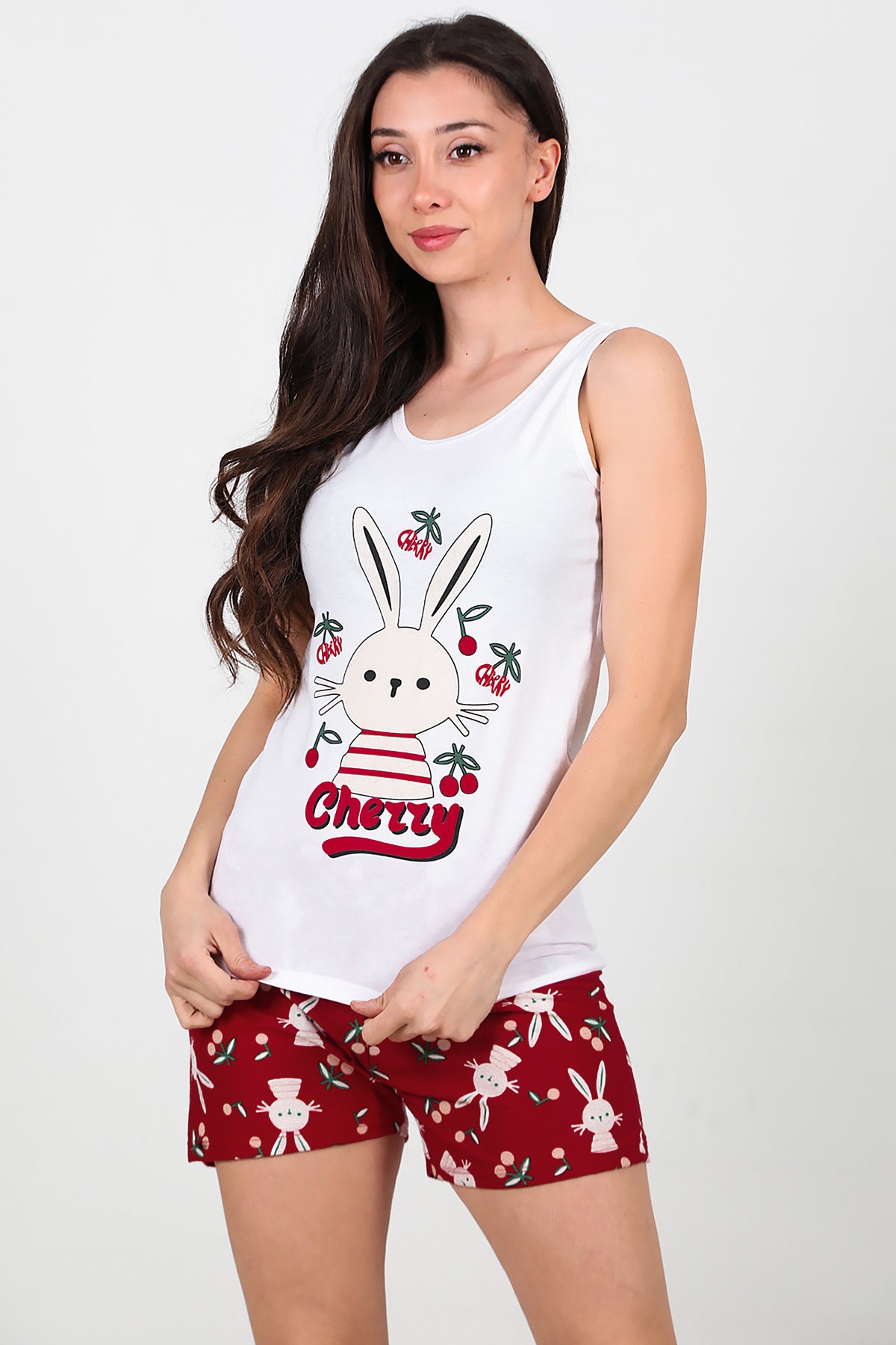 Kadın Pijama Takımı Bordo