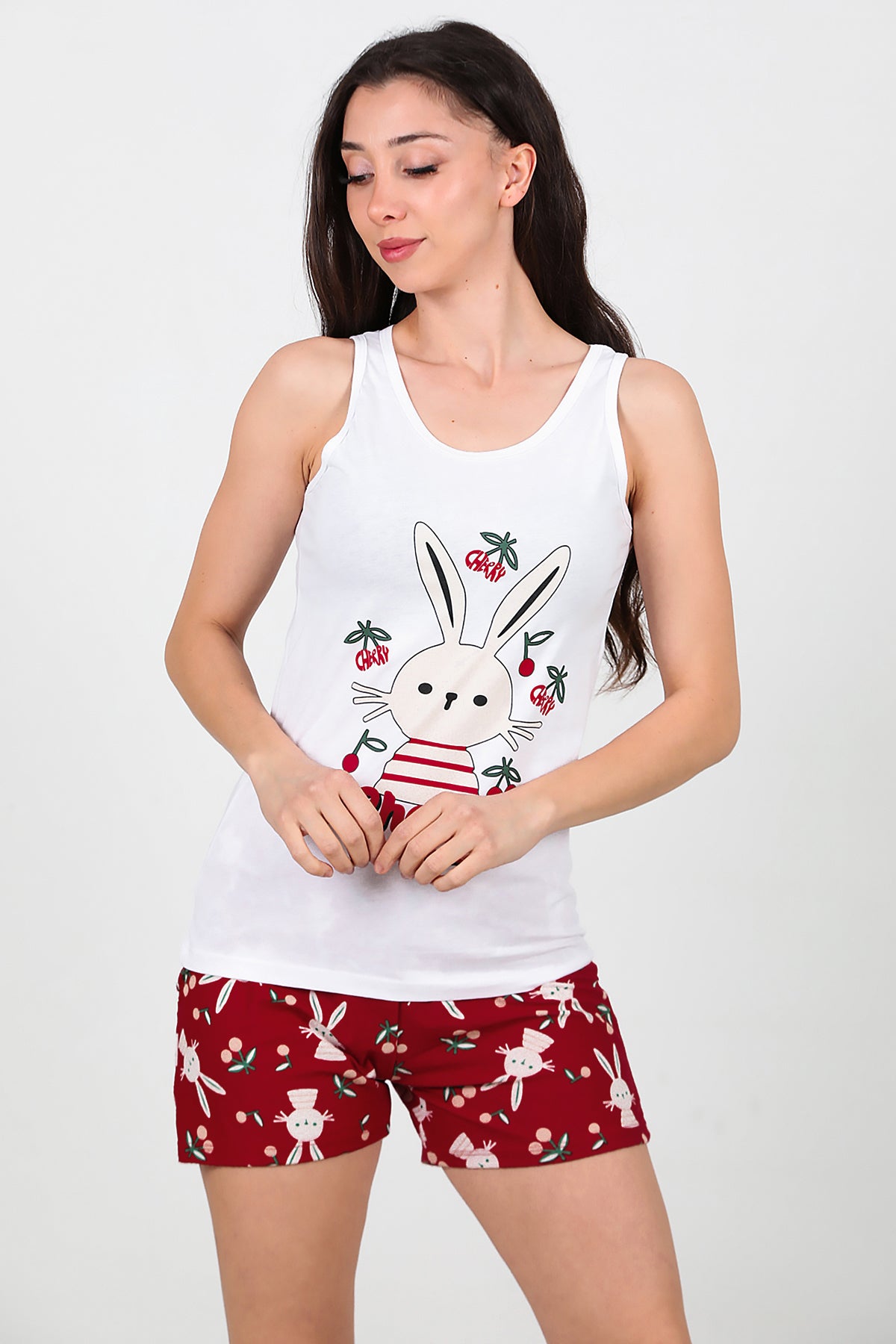 Kadın Pijama Takımı Bordo