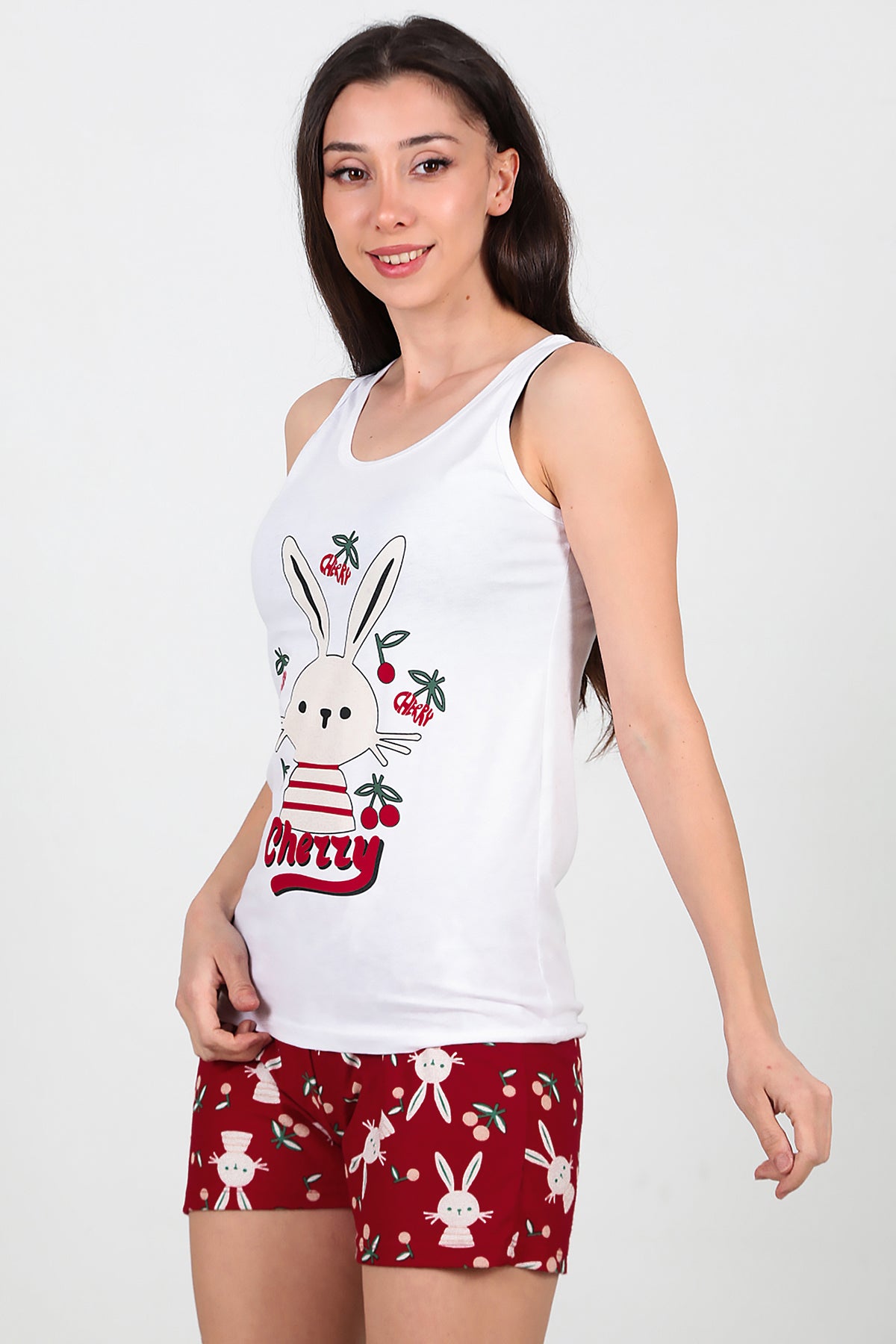 Kadın Pijama Takımı Bordo