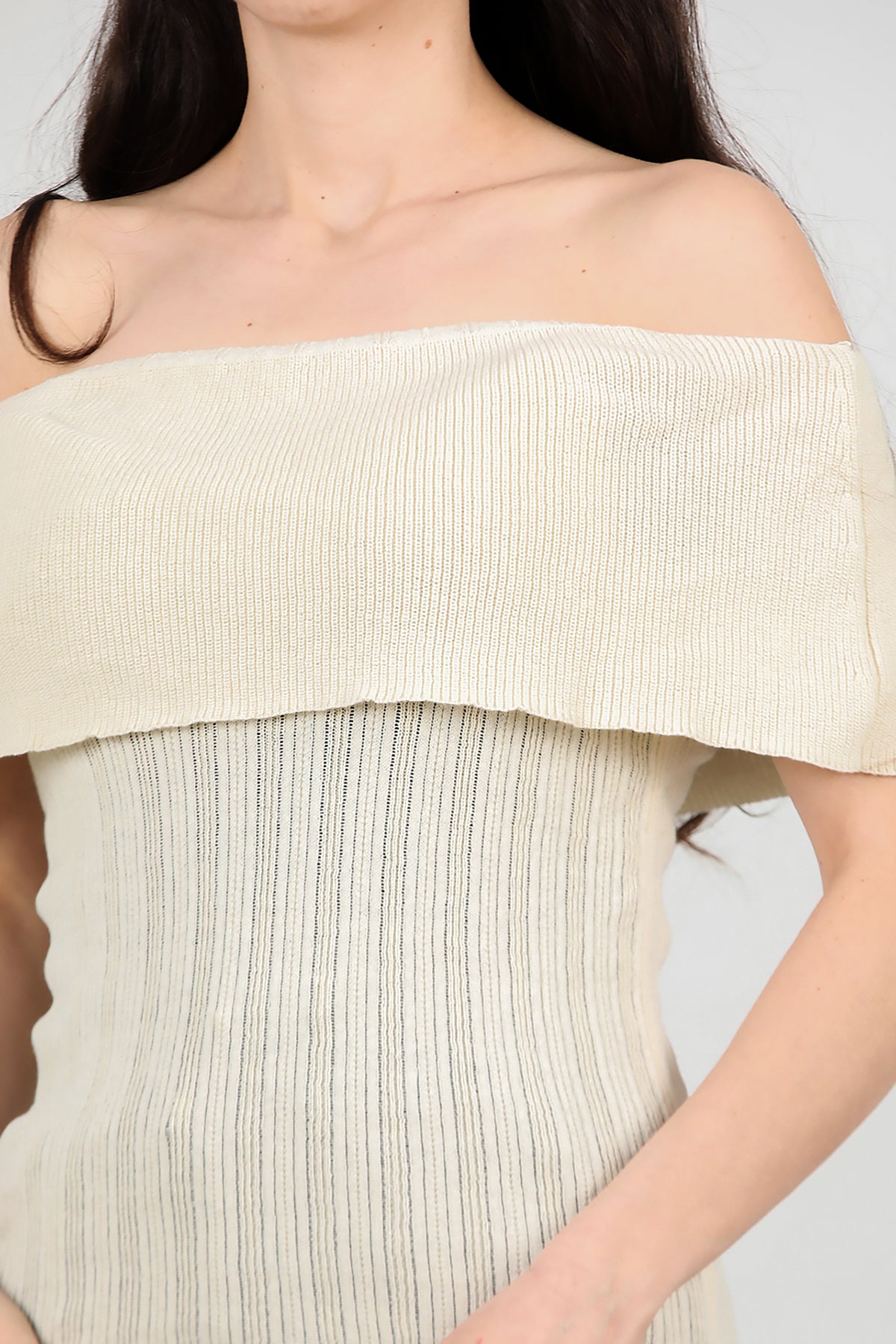 Kadın Madonna Yaka Triko Taş