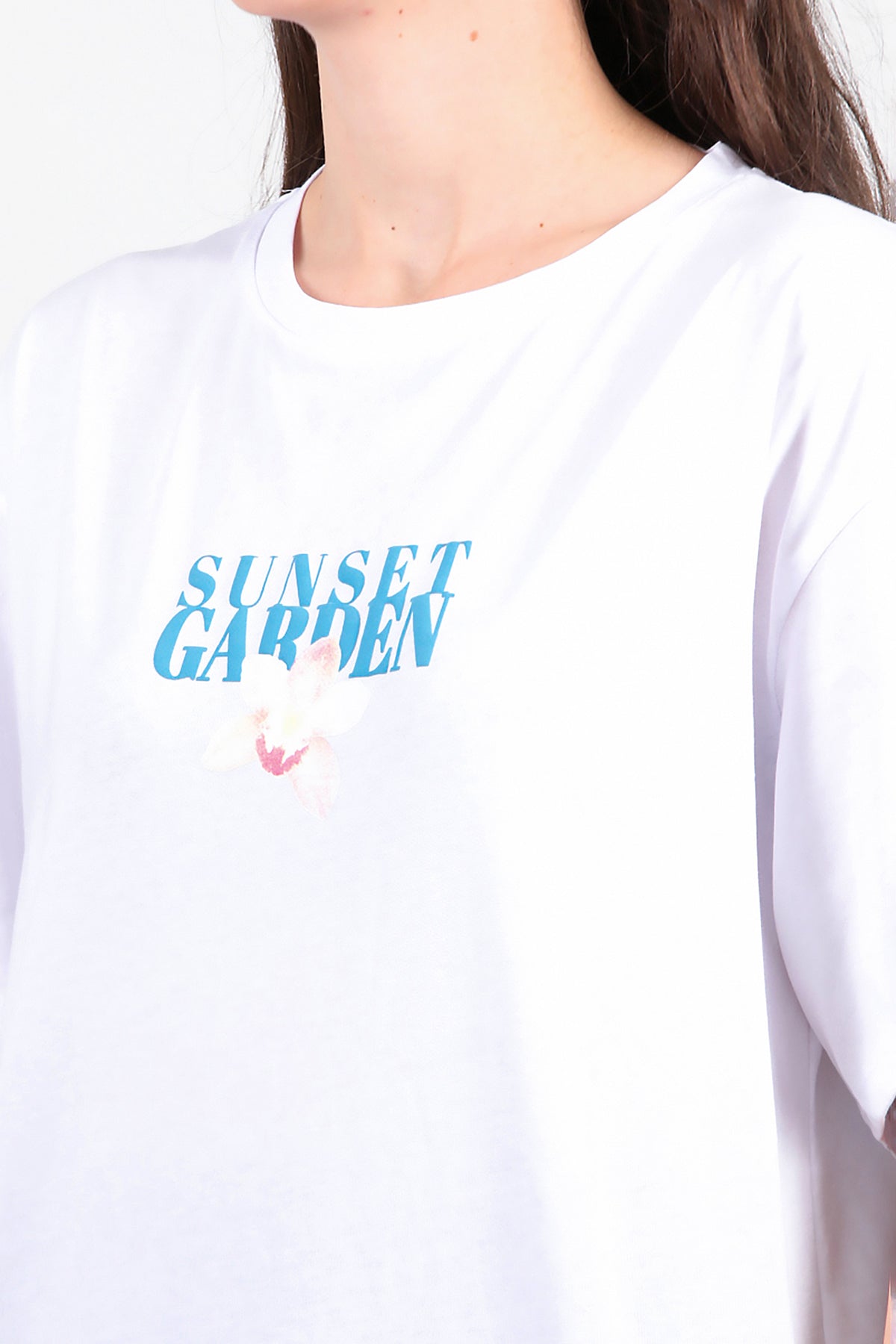 Kadın Baskılı T-Shirt Beyaz
