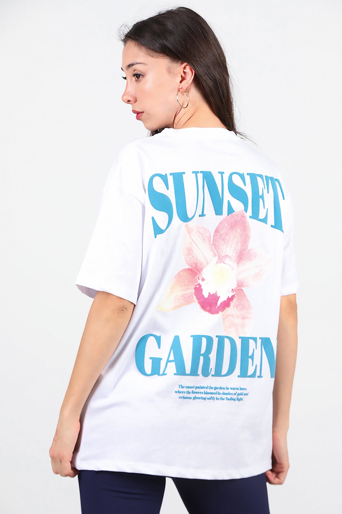 Kadın Baskılı T-Shirt Beyaz