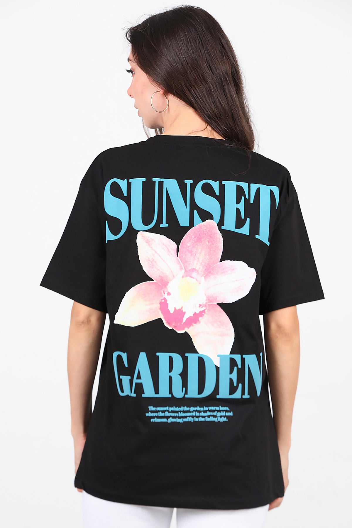 Kadın Baskılı T-Shirt Siyah
