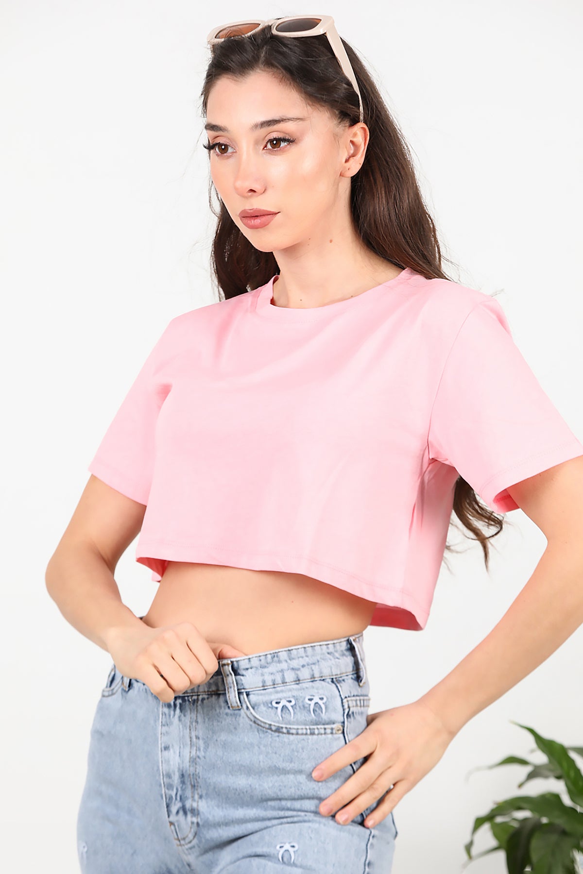 Kadın Kısa T-shırt Pembe