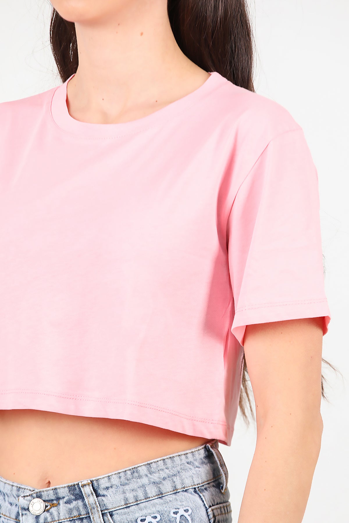Kadın Kısa T-shırt Pembe