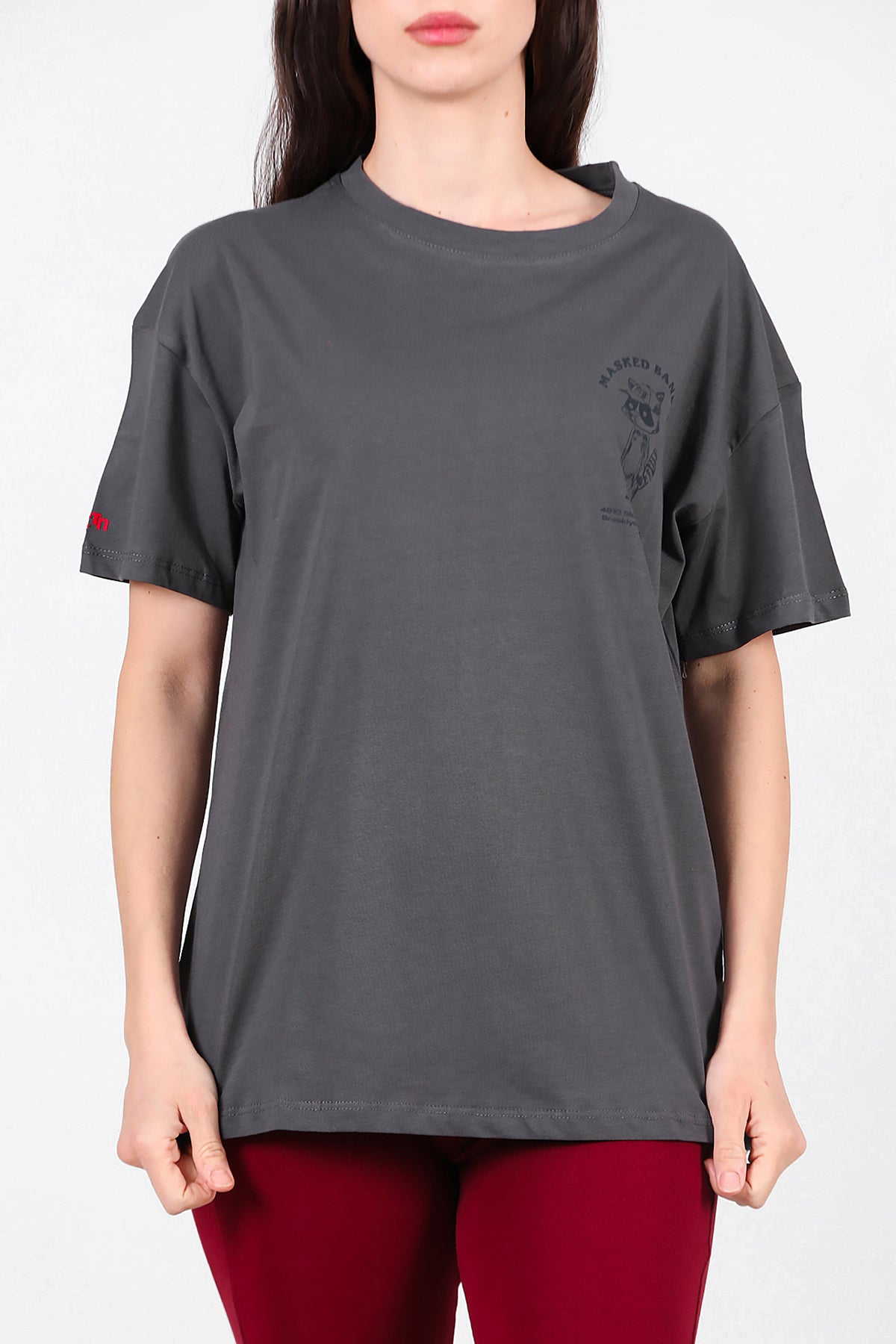 Kadın n ve Arka Baskılı T-Shirt Siyah