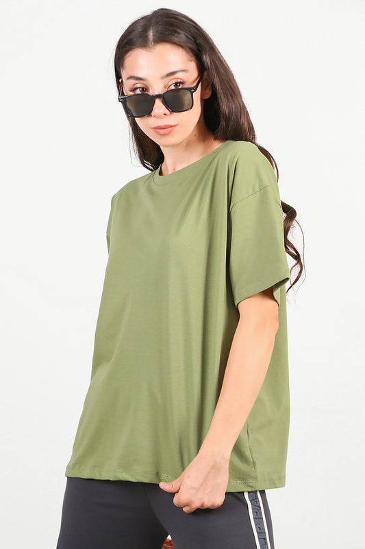 Kadın Oversize T-shirt Haki