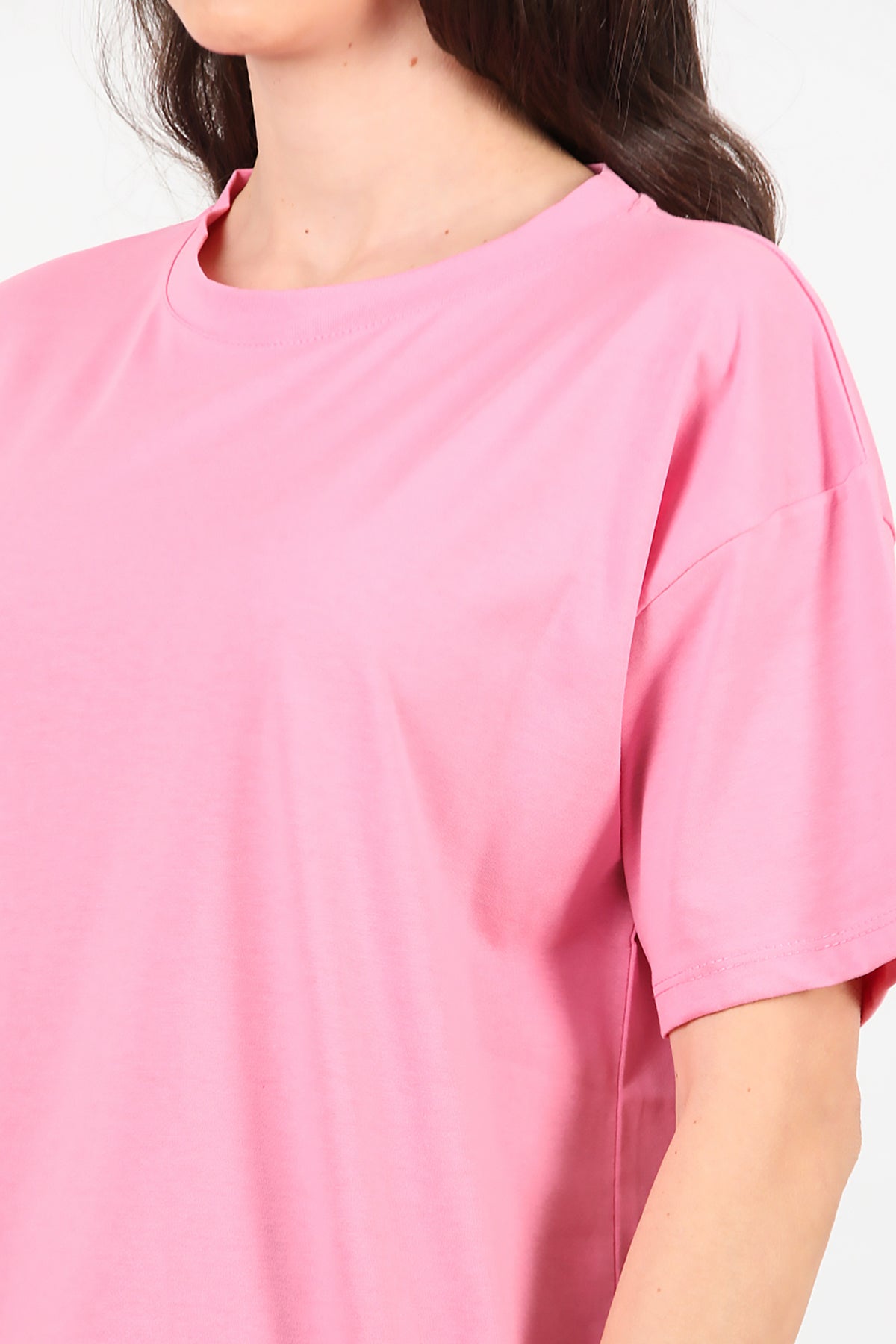 Kadın Oversize T-shirt Pembe