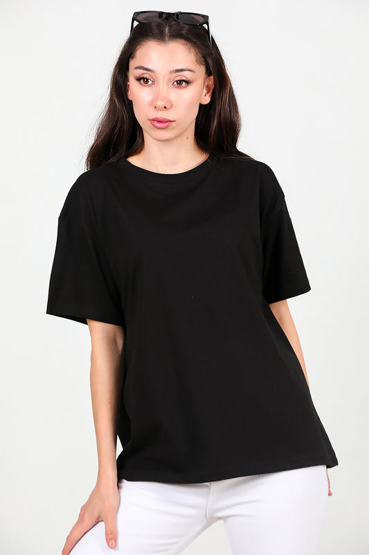 Kadın Oversize T-shirt Siyah