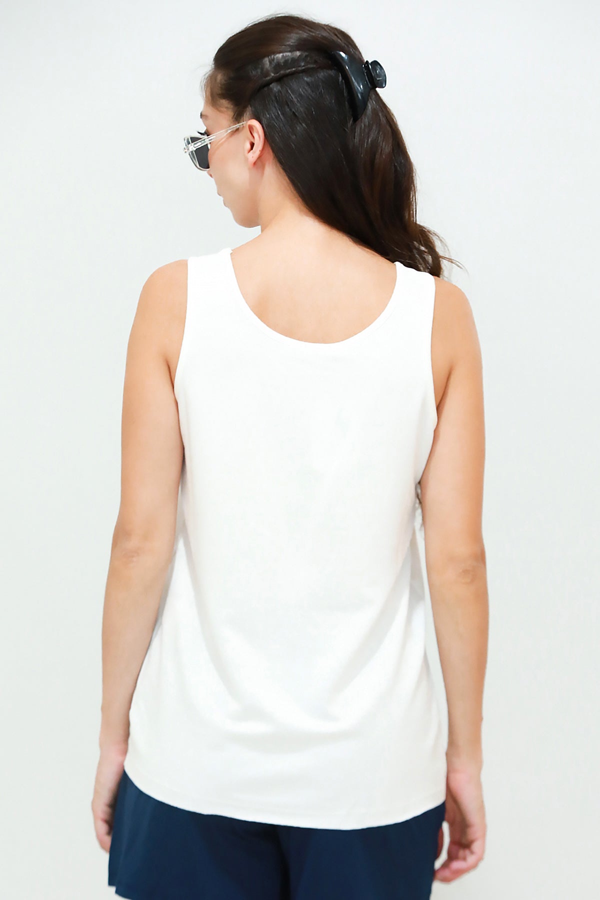 Kadın Kalın Askılı T-Shirt Ekru