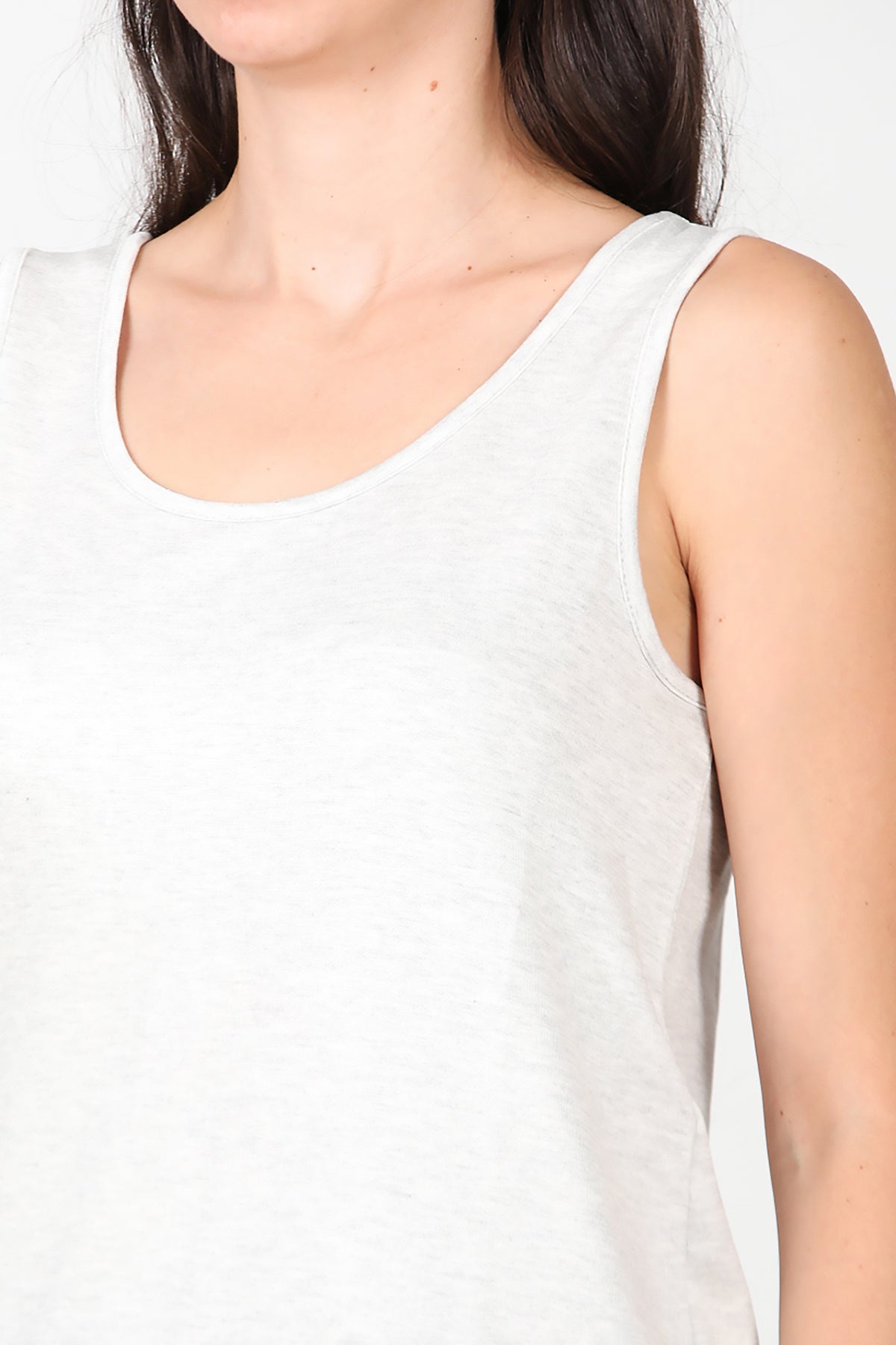 Kadın Kalın Askılı T-Shirt Gri