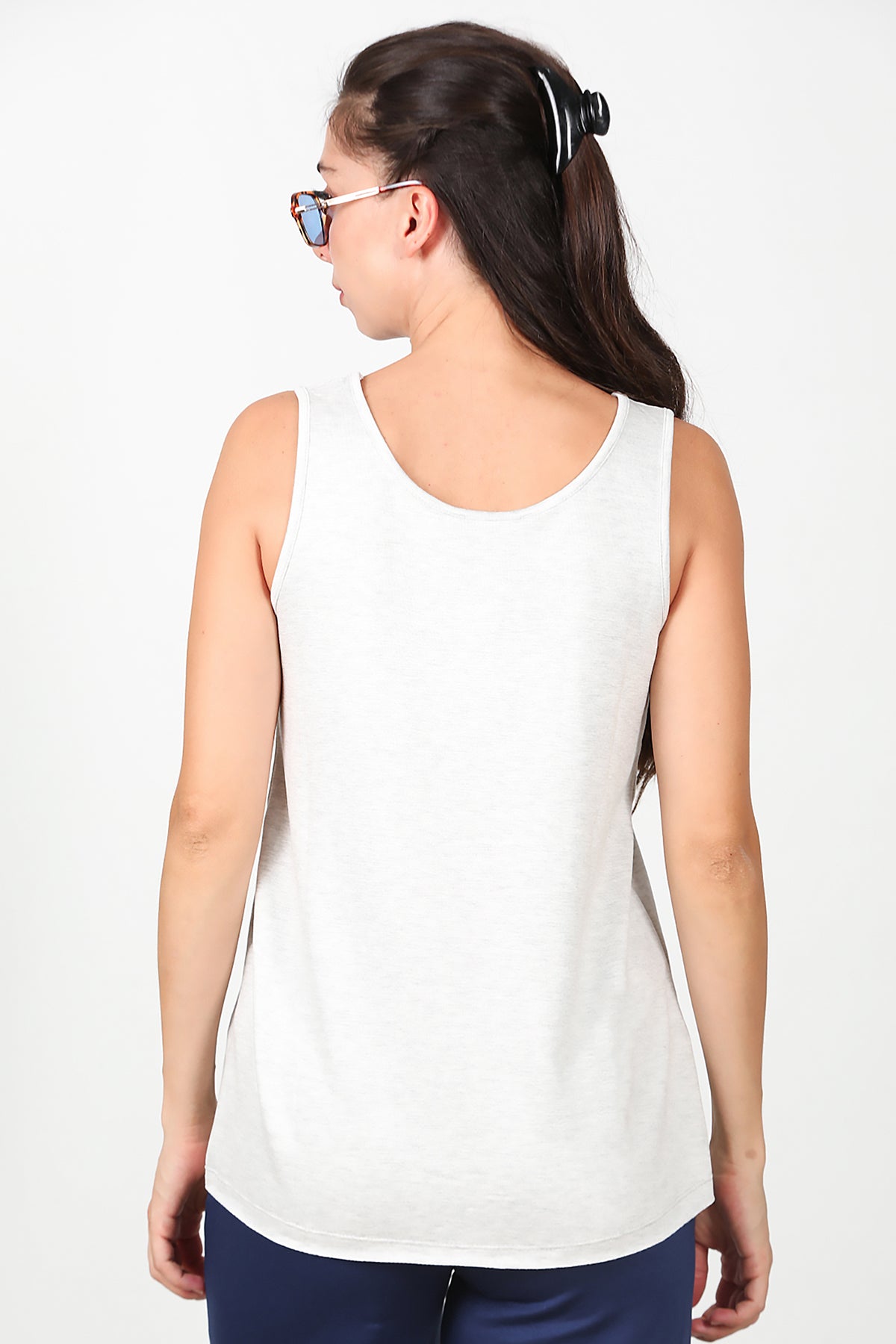 Kadın Kalın Askılı T-Shirt Gri