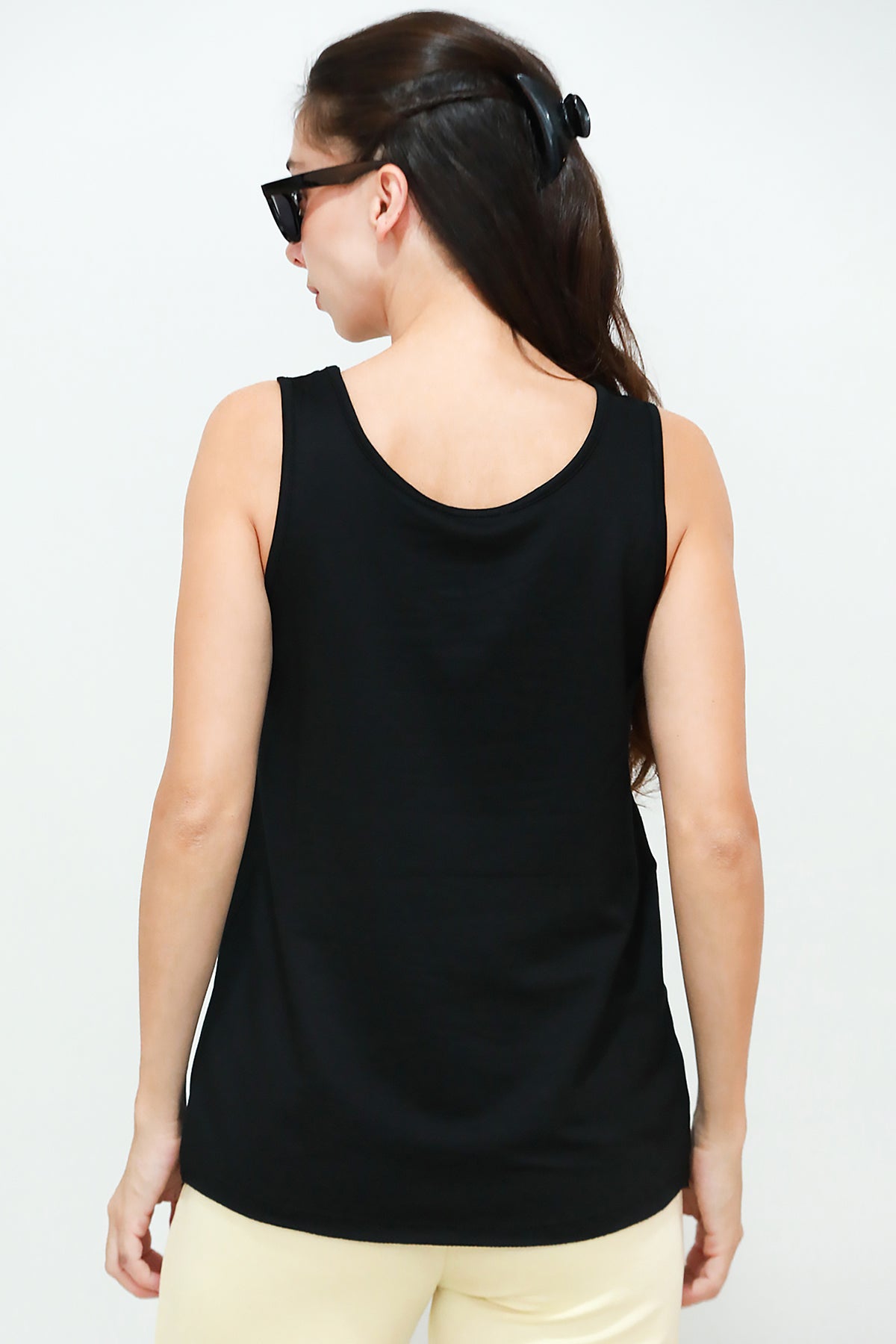 Kadın Kalın Askılı T-Shirt Siyah