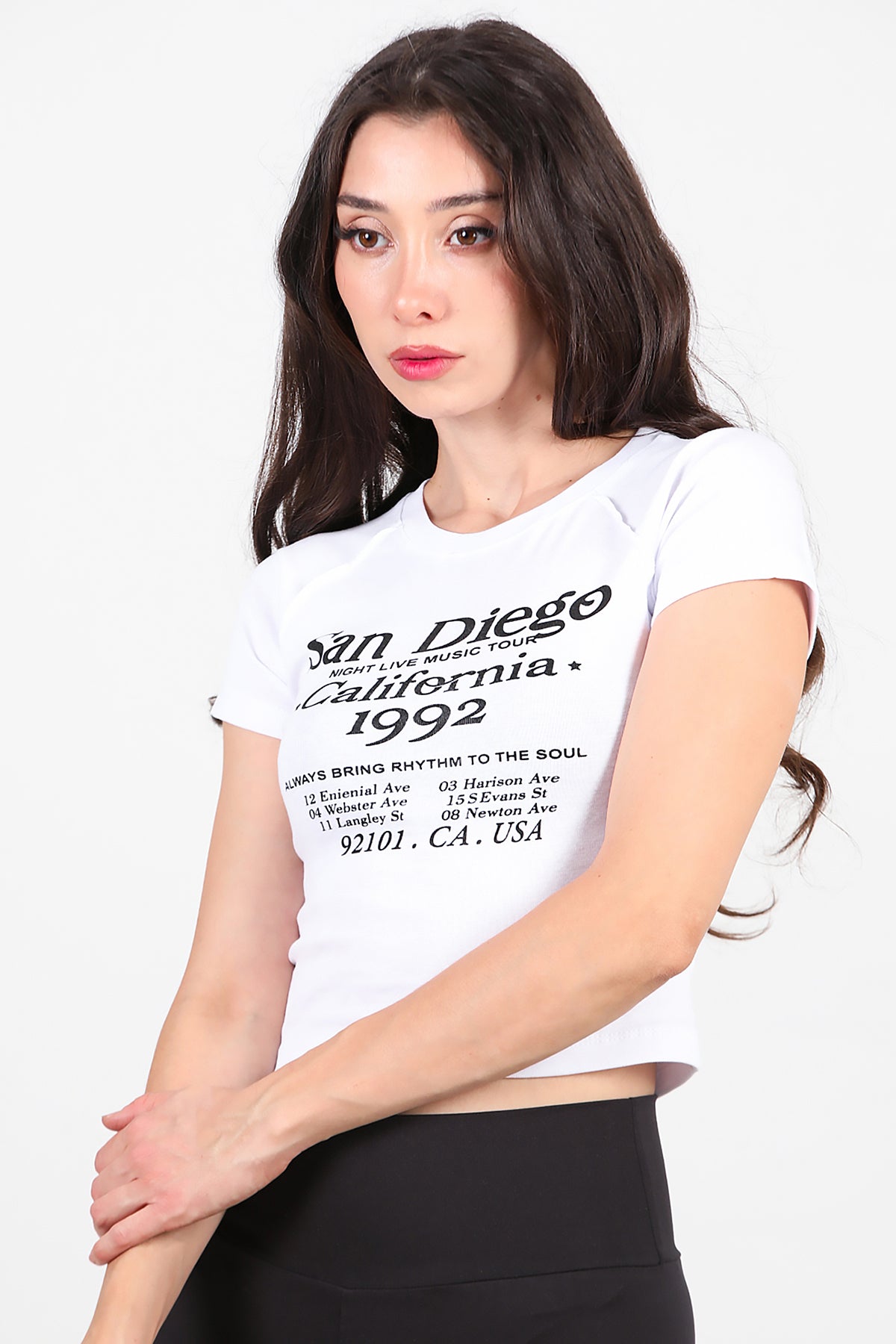 Kadın Yazı Baskılı T-Shirt Beyaz
