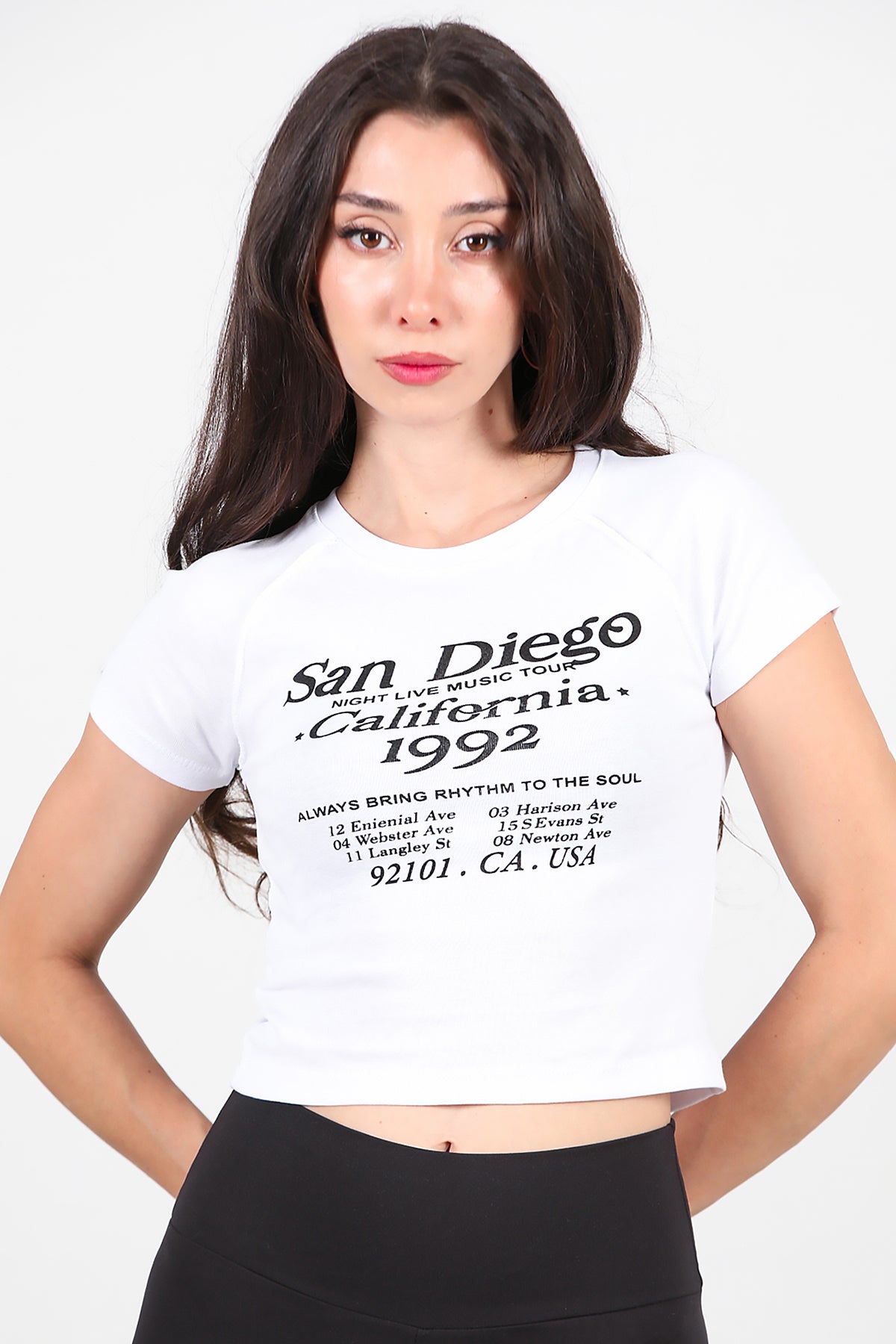 Kadın Yazı Baskılı T-Shirt Beyaz
