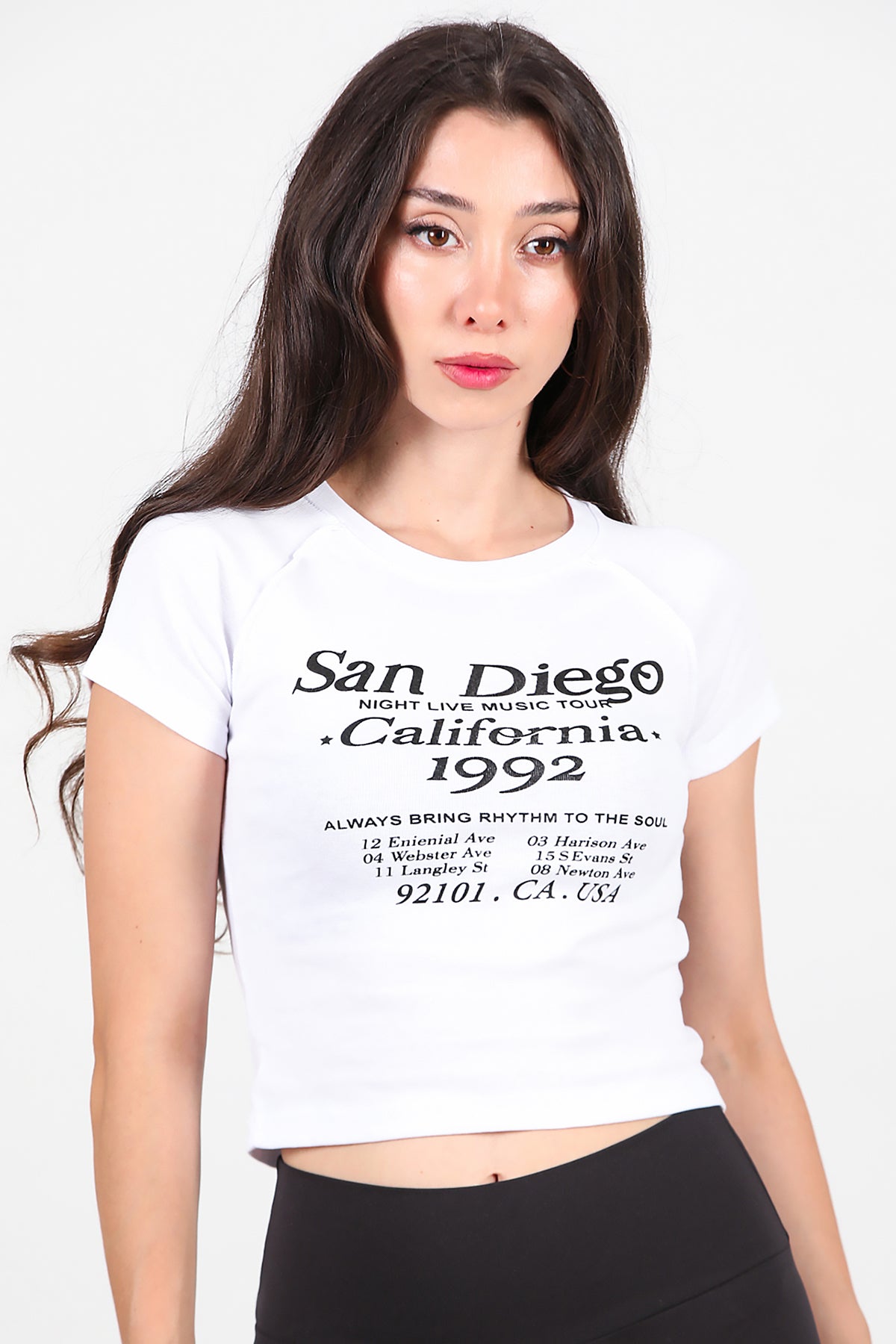 Kadın Yazı Baskılı T-Shirt Beyaz