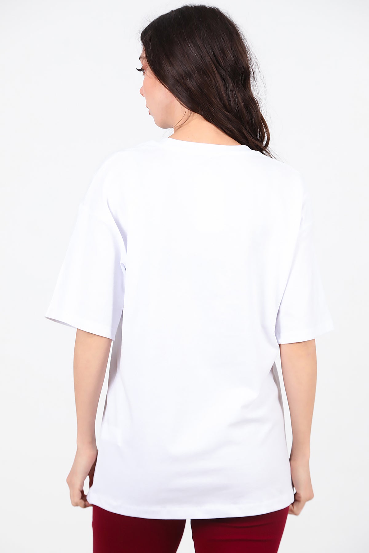 Kadın Ön Yazılı T-Shirt Beyaz