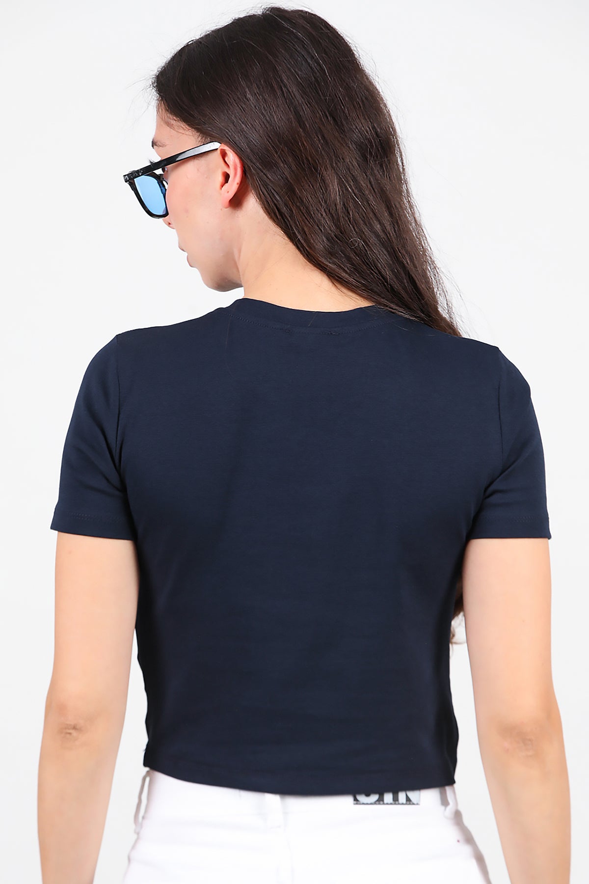 Kadın Taş Baskılı T-Shirt Lacivert