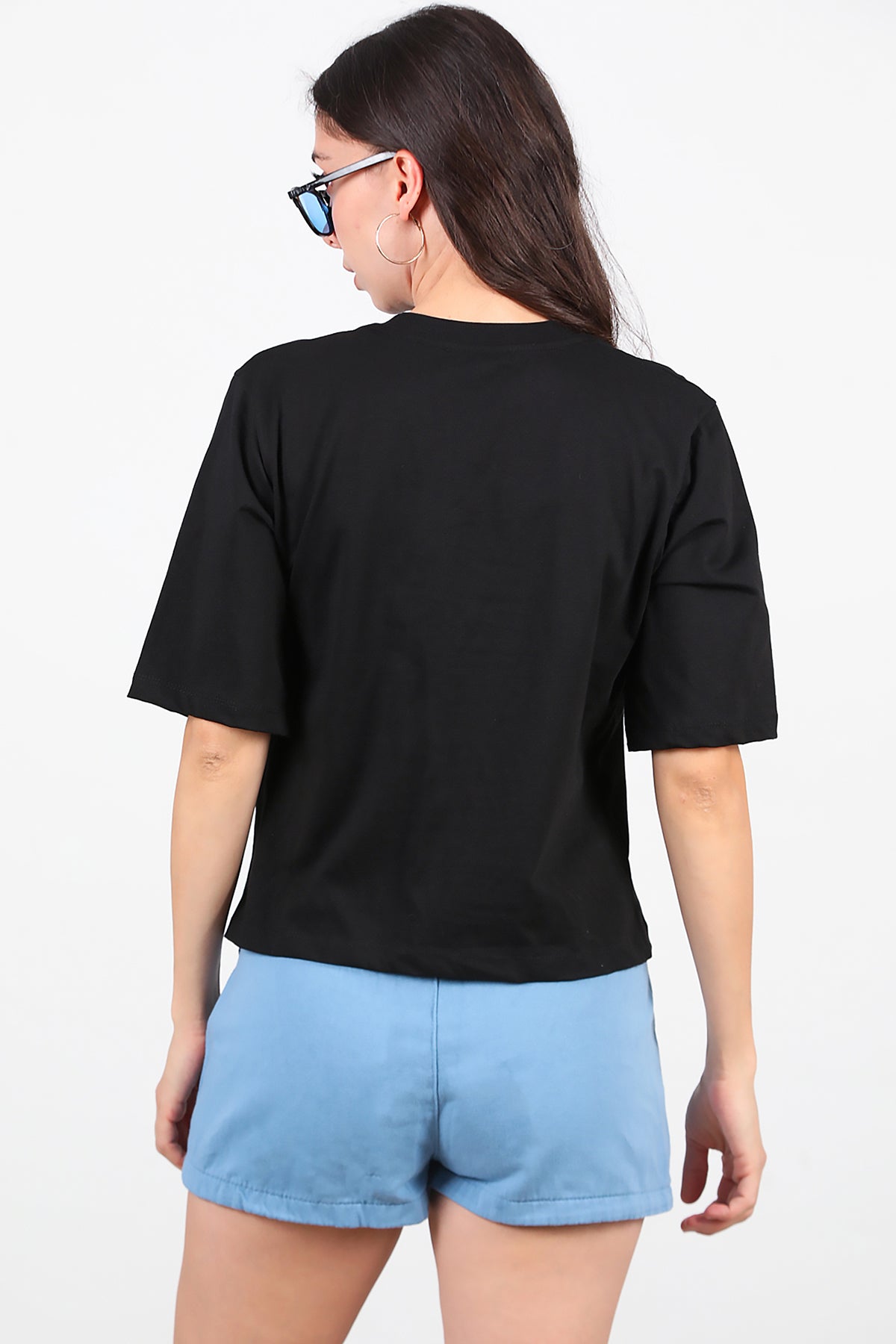 Kadın Love Baskılı T-Shirt Siyah