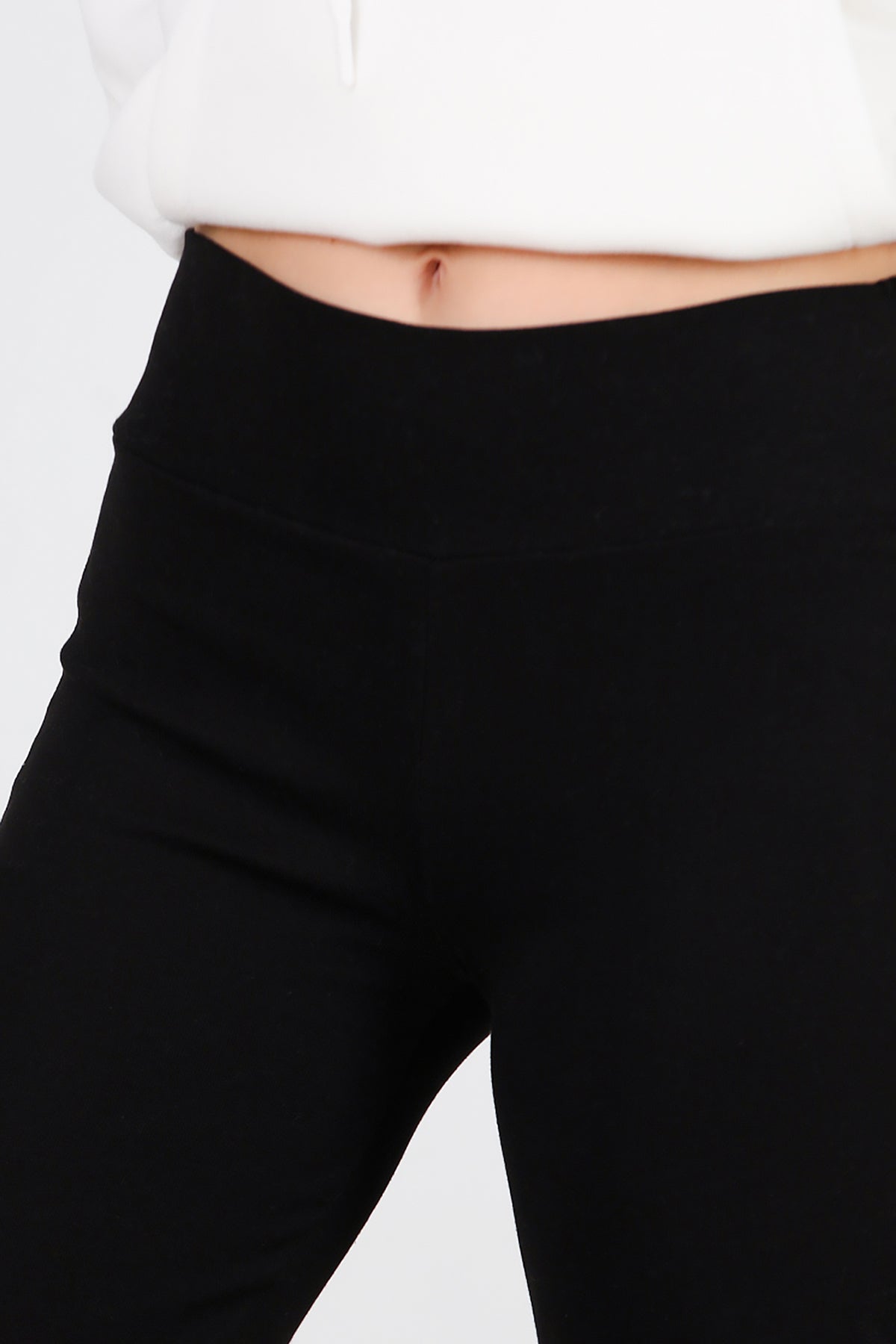 Kadın Yüksek Bel İspanyol Paça Tayt Siyah