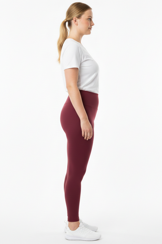 Polarise Büyük Beden İçi Polarlı Yüksek Bel Tayt Bordo