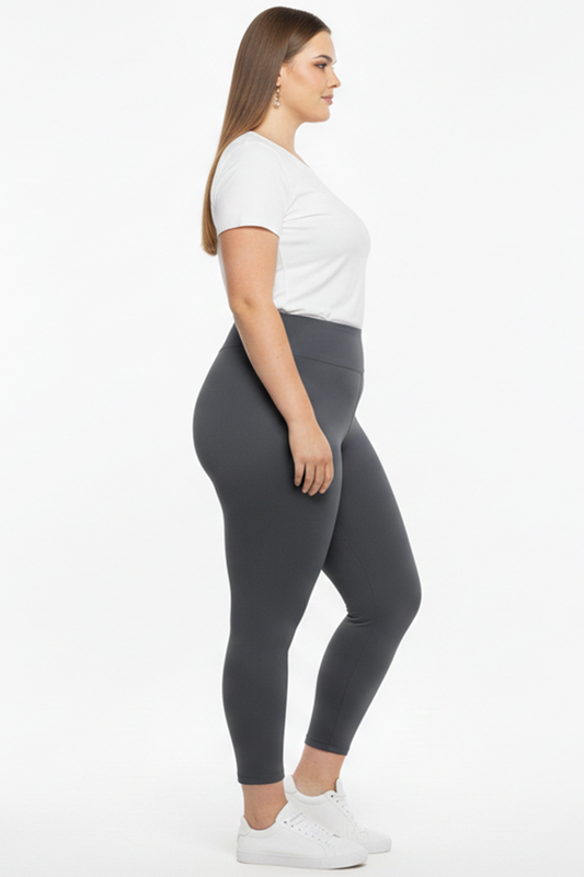 Polarise Büyük Beden İçi Polarlı Yüksek Bel Tayt Füme