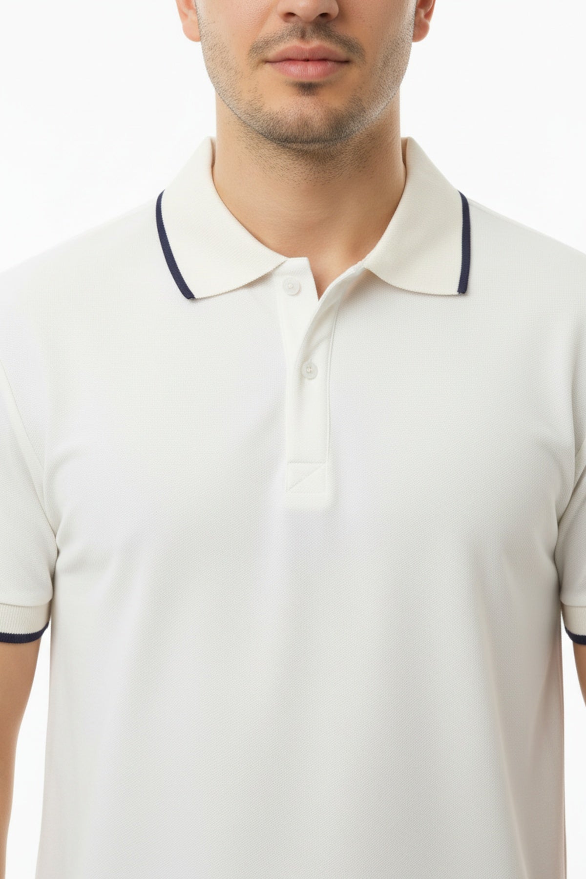 Erkek Polo Yaka Tshirt Ekru - Detay Görünümü