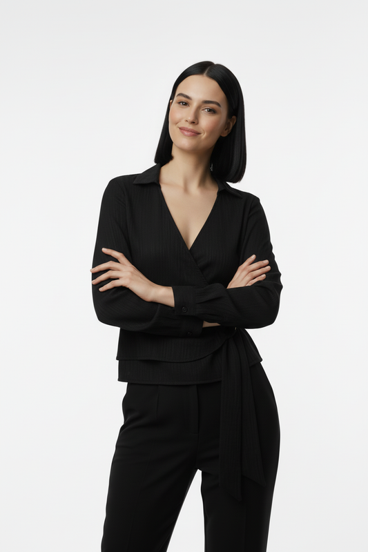 Siyah Müslim Bluz Poz 3