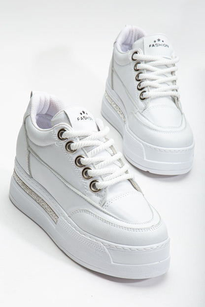 Granes Kadın Beyaz Gizli Topuk Sneaker