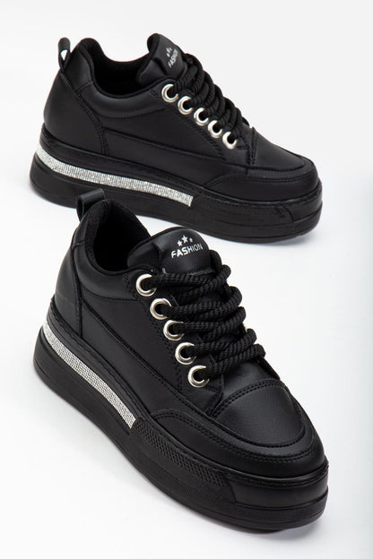 Granes Kadın Siyah Gizli Topuk Sneaker