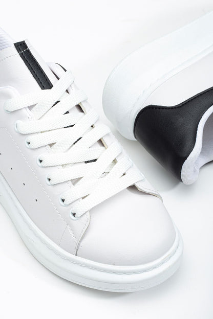 Fersatie Beyaz - Siyah Kadın Sneaker Günlük Ayakkabı