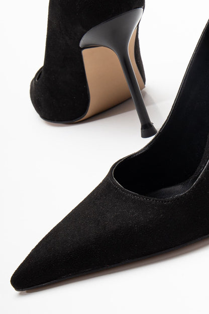 Dorethy Kadın Topuklu Ayakkabı Siyah Süet Stiletto