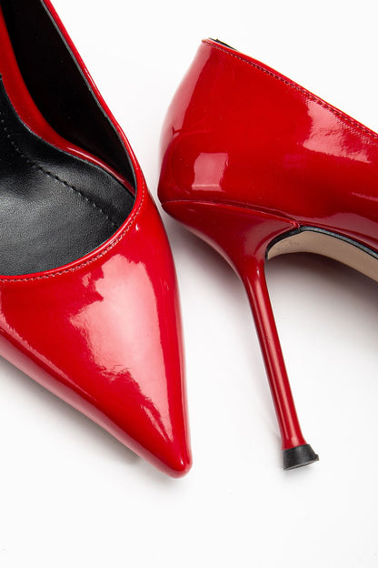 Dorethy Kadın Topuklu Ayakkabı Kırmızı Rugan Stiletto